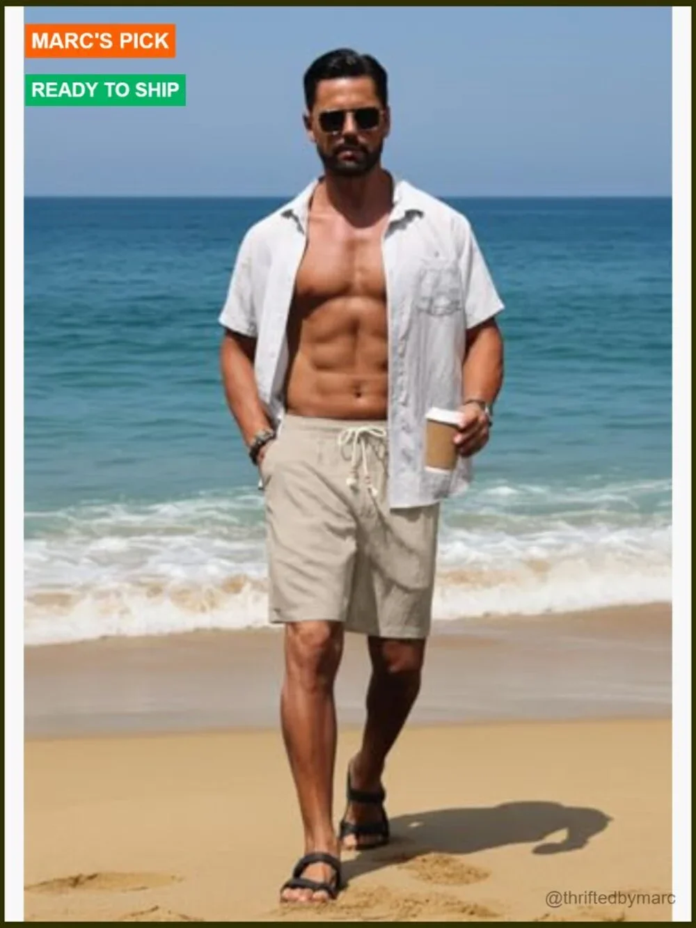 Men's Linen Shorts Elastic Waist Drawstring Lightweight Summer Casual